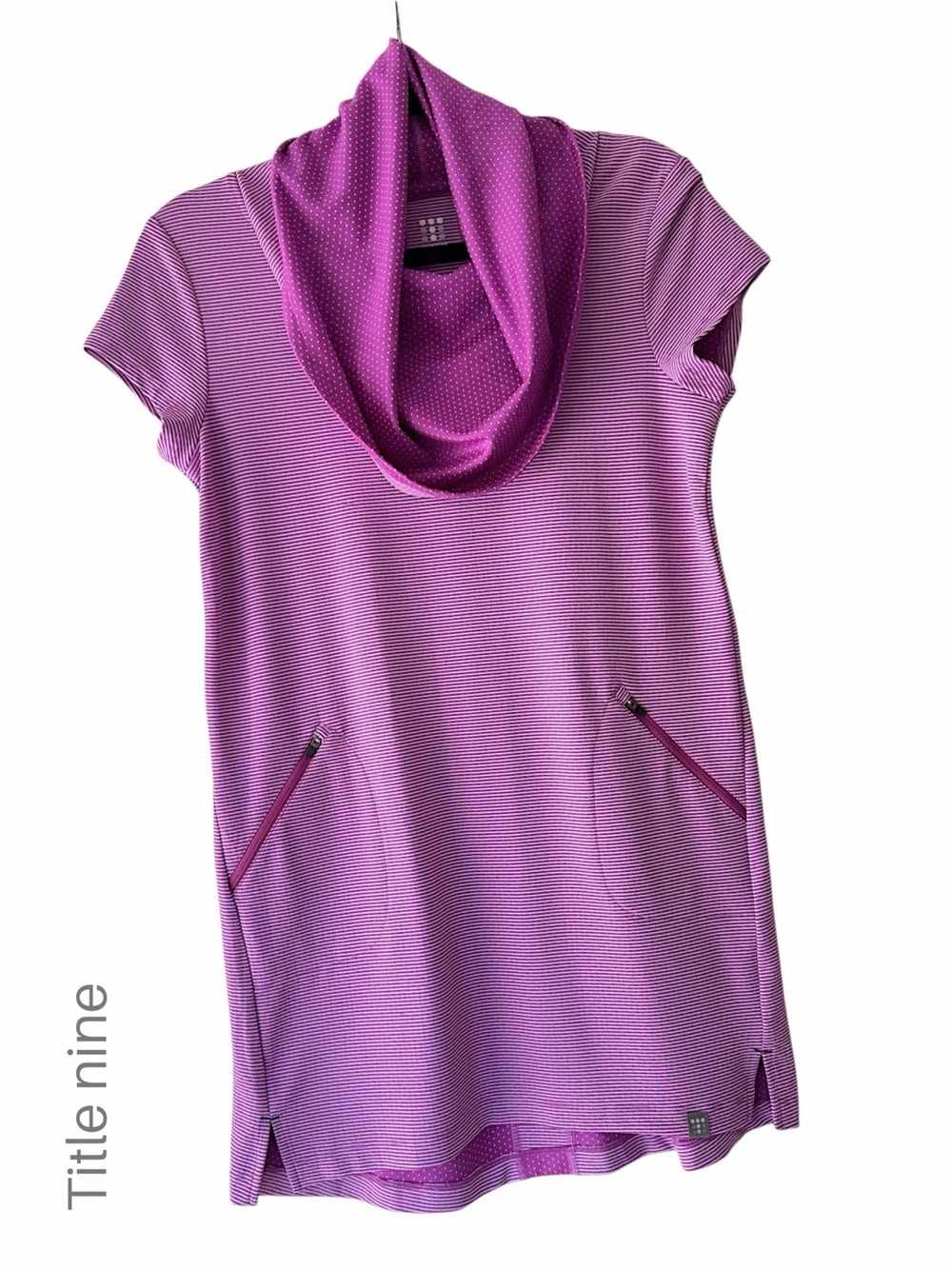 TITLE NINE LAYLIS DOT STRIPE GO TUNIC LIKE NEW MAGENTA POCKETS | SMALL